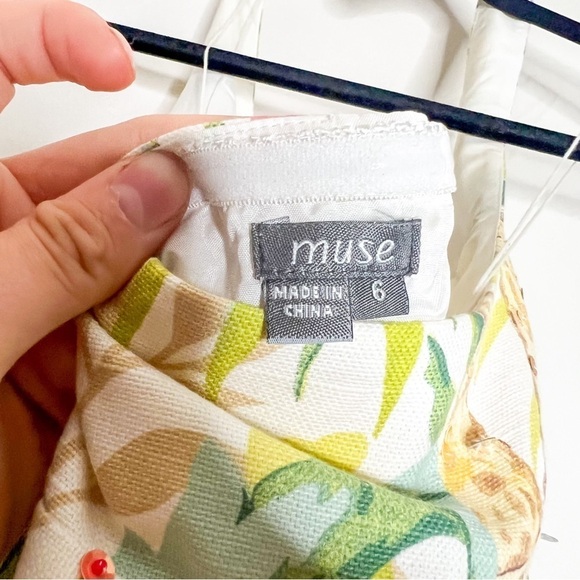 VTG Y2K Muse Floral Linen Garden Party Halter Dress Size 6 Women’s - Picture 6 of 6